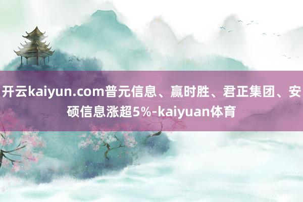 开云kaiyun.com普元信息、赢时胜、君正集团、安硕信息涨超5%-kaiyuan体育