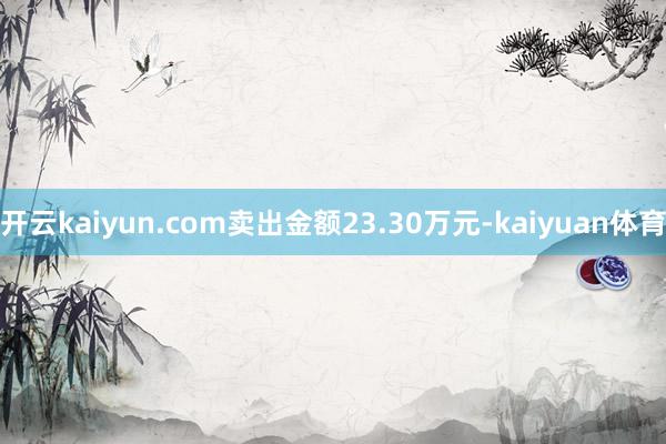 开云kaiyun.com卖出金额23.30万元-kaiyuan体育