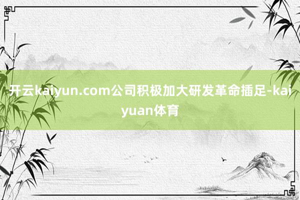 开云kaiyun.com公司积极加大研发革命插足-kaiyuan体育