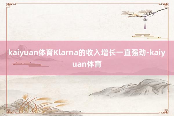 kaiyuan体育  Klarna的收入增长一直强劲-kaiyuan体育