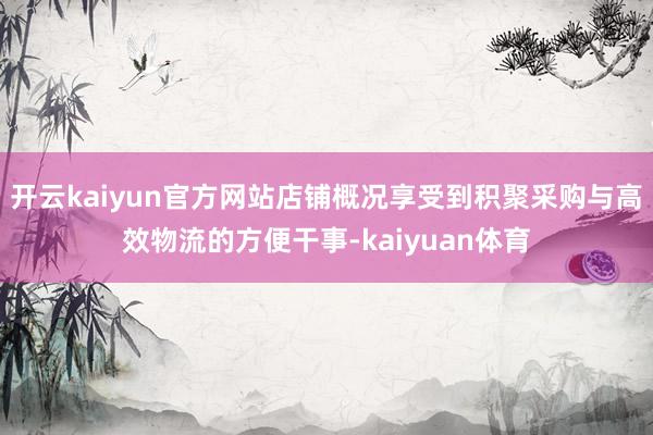 开云kaiyun官方网站店铺概况享受到积聚采购与高效物流的方便干事-kaiyuan体育