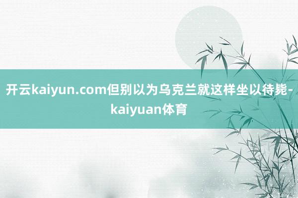 开云kaiyun.com但别以为乌克兰就这样坐以待毙-kaiyuan体育