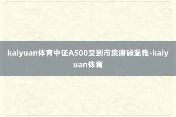 kaiyuan体育中证A500受到市集庸碌温雅-kaiyuan体育