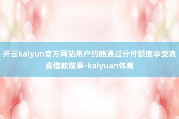 开云kaiyun官方网站用户约略通过分付额度享受浪费借款做事-kaiyuan体育