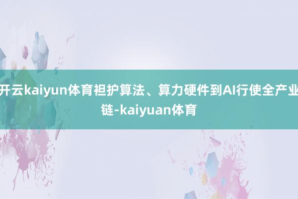 开云kaiyun体育袒护算法、算力硬件到AI行使全产业链-kaiyuan体育