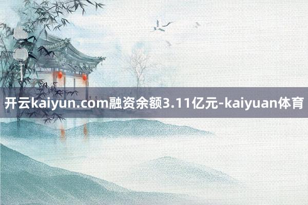 开云kaiyun.com融资余额3.11亿元-kaiyuan体育