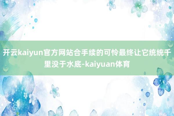 开云kaiyun官方网站合手续的可怜最终让它统统千里没于水底-kaiyuan体育