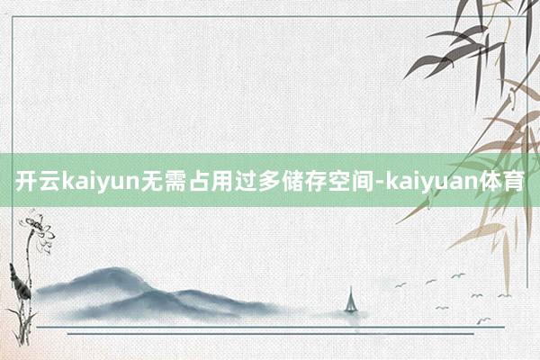 开云kaiyun无需占用过多储存空间-kaiyuan体育